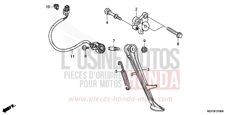 BEQUILLE von CBR1000RR "Fireblade" GRAPHITE BLACK (NHB01) von 2014